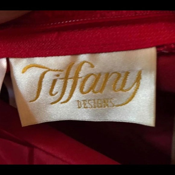 Stunning Tiffany beaded Red Strapless Dress - Picture 6 of 7